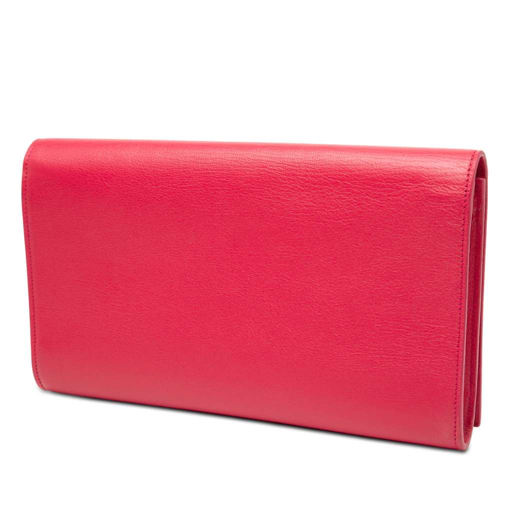 Saint Laurent Large Leather Belle De Jour Clutch - 2
