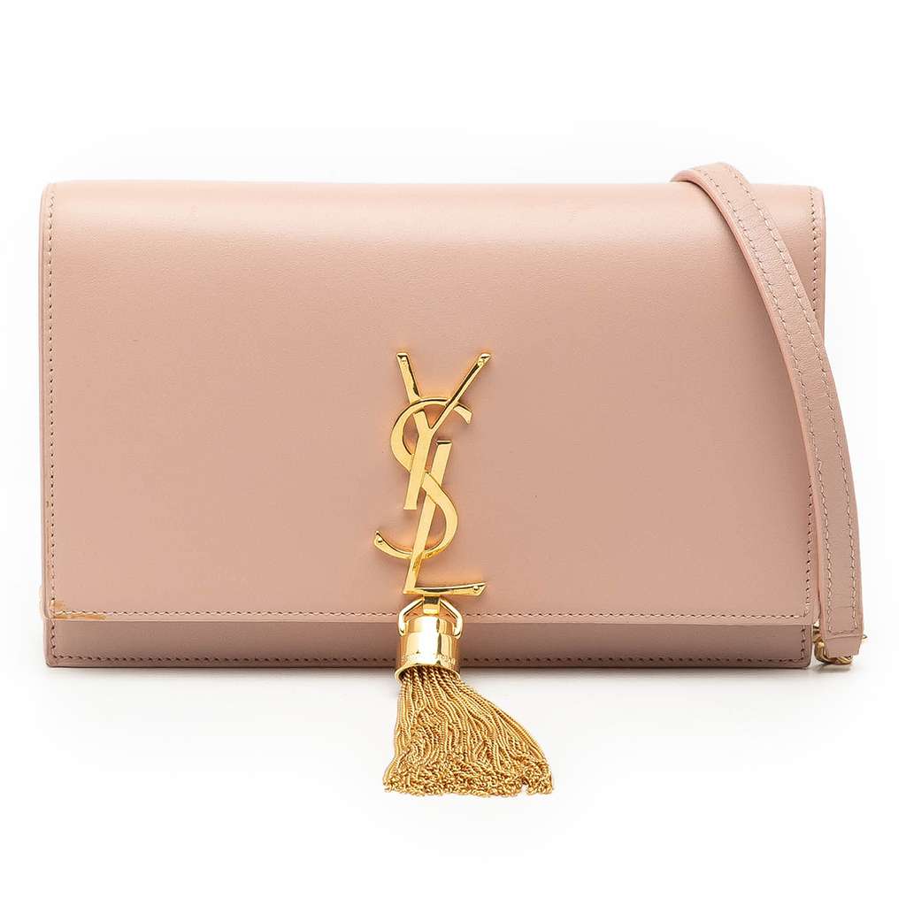 Saint Laurent Smooth Calfskin Monogram Kate Tassel Wallet on Chain