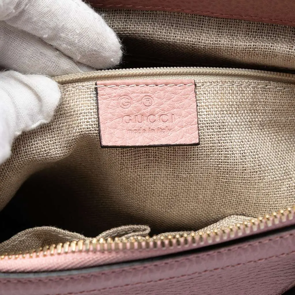 Gucci Dollar Calfskin GG Charm Satchel Pink Leather Good - Box View