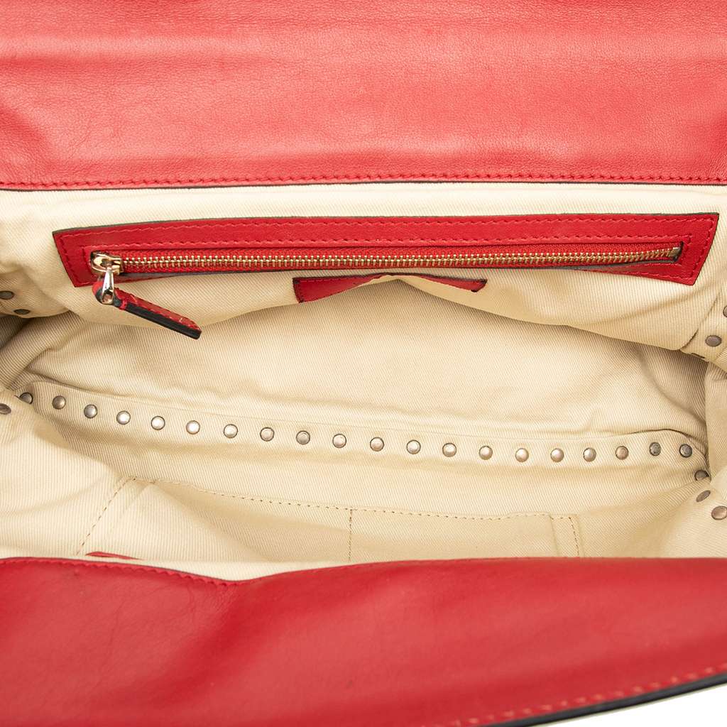 Valentino Medium Leather Rockstud Trapeze Flap Satchel - 4