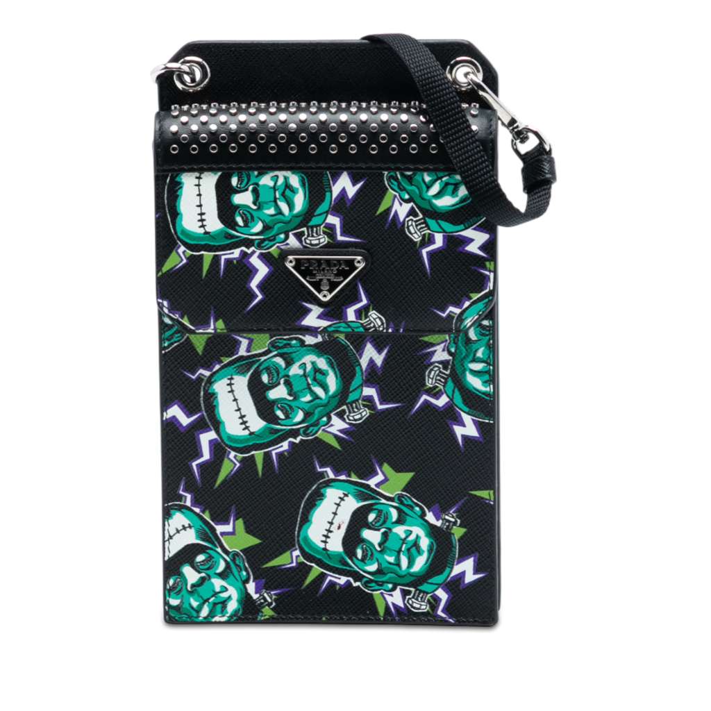 Prada Universal Studios Saffiano Frankenstein Phone Holder