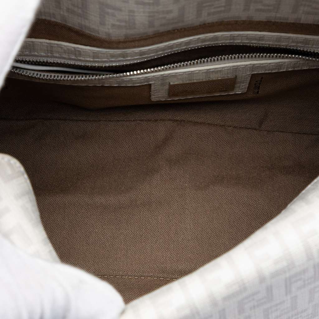 Fendi Zucchino Spalmati Double Flap Chain Shoulder Bag - 4