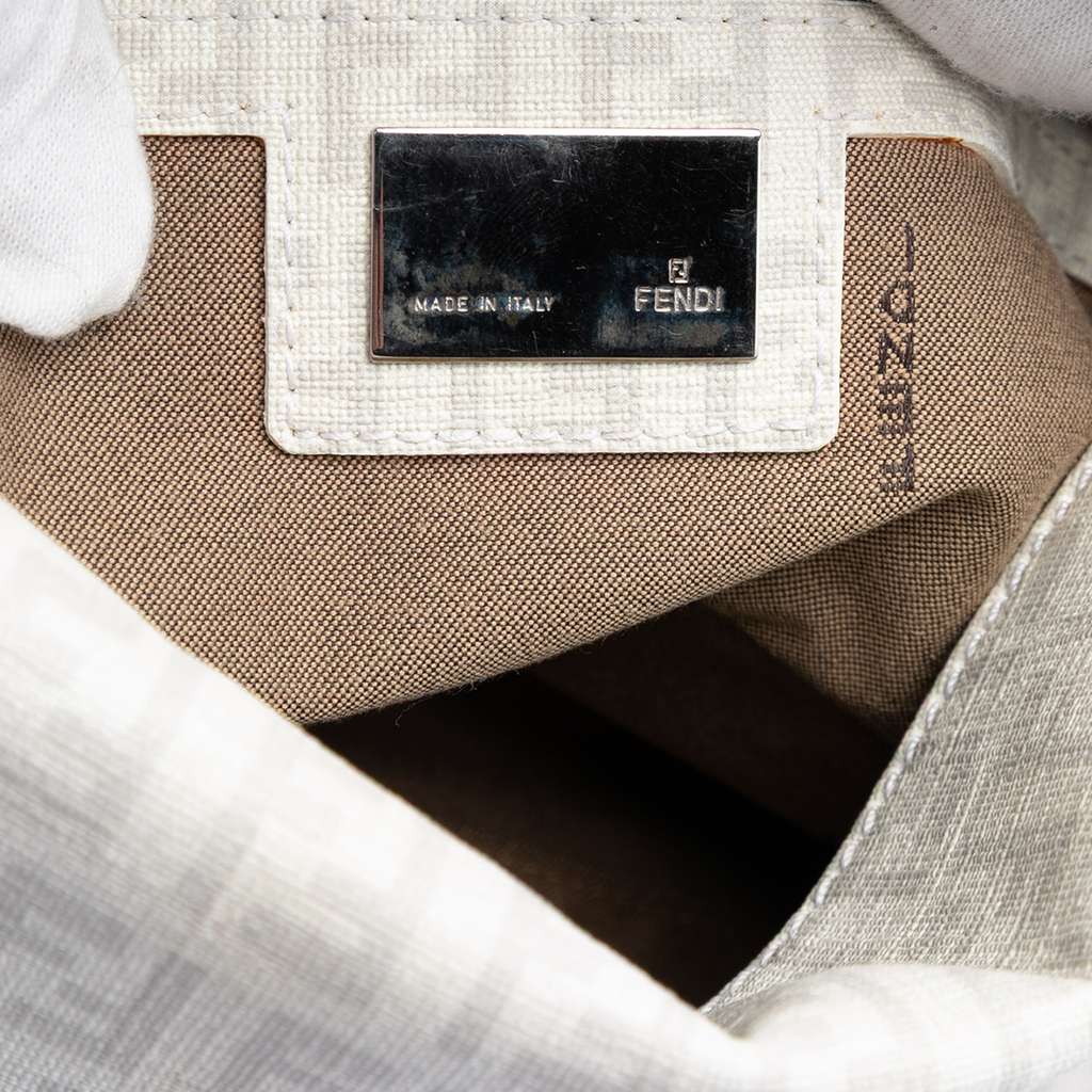 Fendi Zucchino Spalmati Double Flap Chain Shoulder Bag - 5