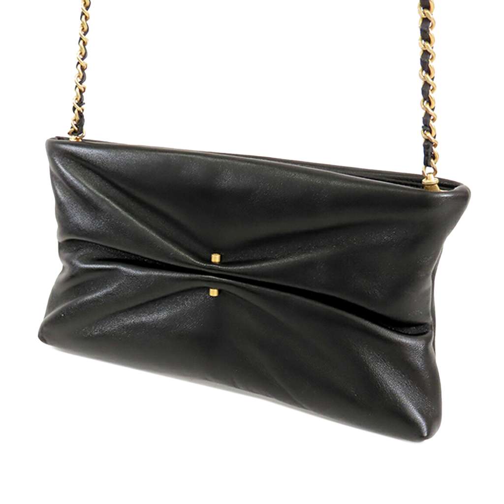 Chanel Shiny Lambskin Pearl Clutch With Chain - 2