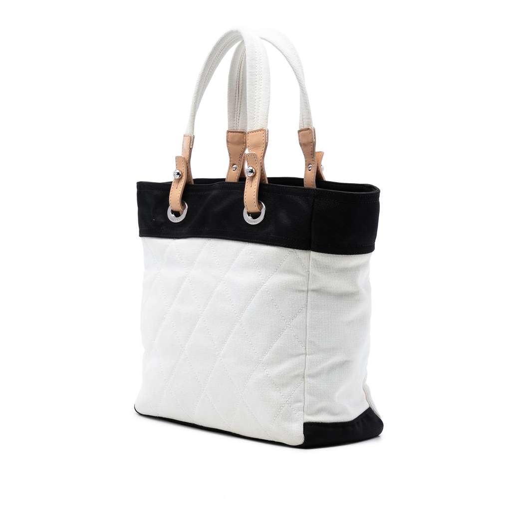 Chanel Medium Bicolor Quilted Canvas Paris Biarritz Tote - 2