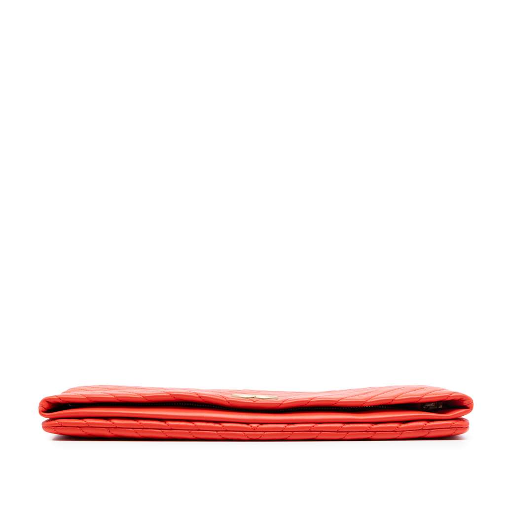 Chanel CC Chevron Lambskin Fold Over Clutch - 3