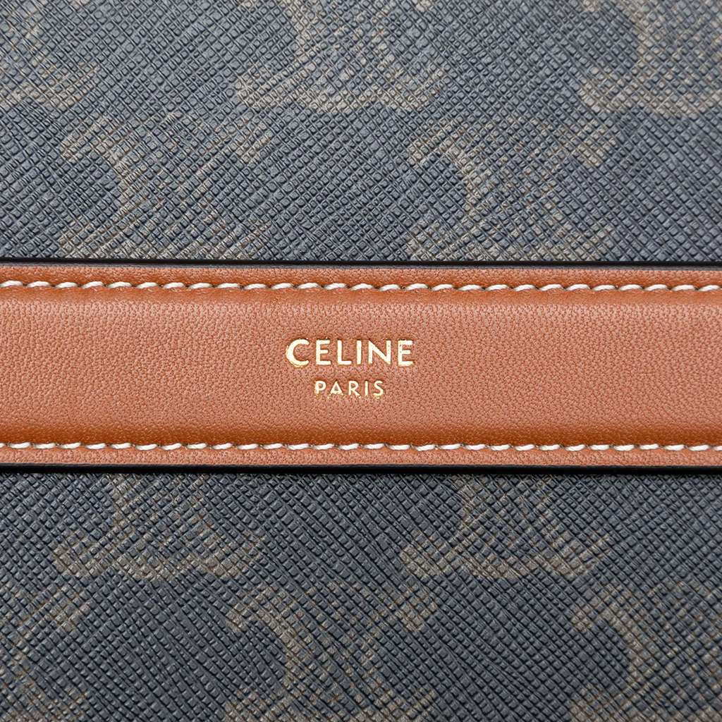 Celine Triomphe Coated Canvas Wristlet Flap Pouch - 5