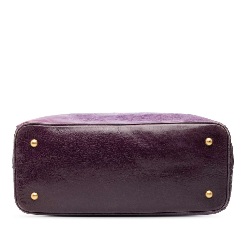 Miu Miu Vitello Lux Distressed Leather Top Handle Bag - 3