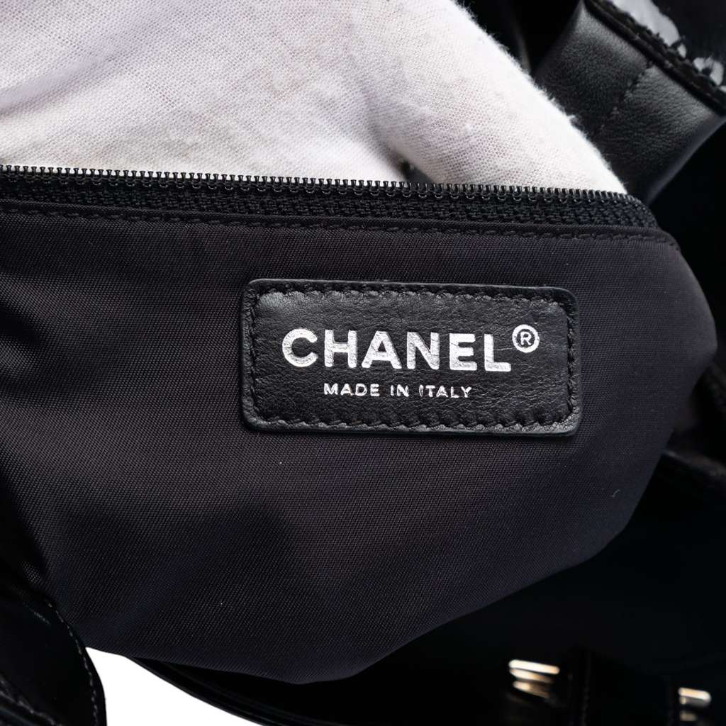 Chanel Small Quilted Pony Hair and Patent Paris Biarritz Tote - 5