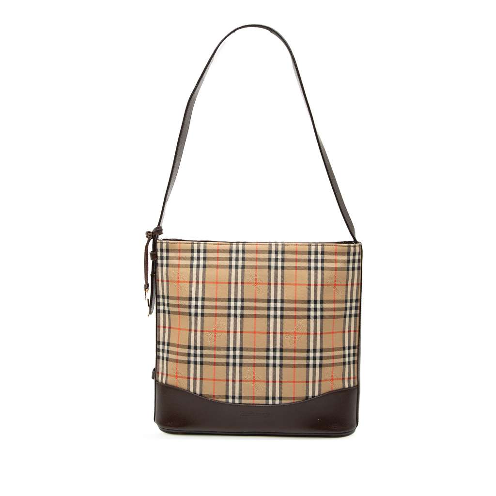 Burberry Haymarket Check Canvas Shoulder Bag