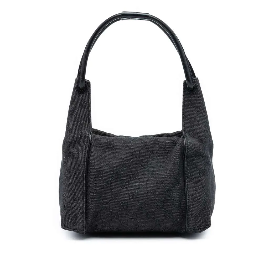 Gucci GG Denim Handbag Black Denim Very good - Front View