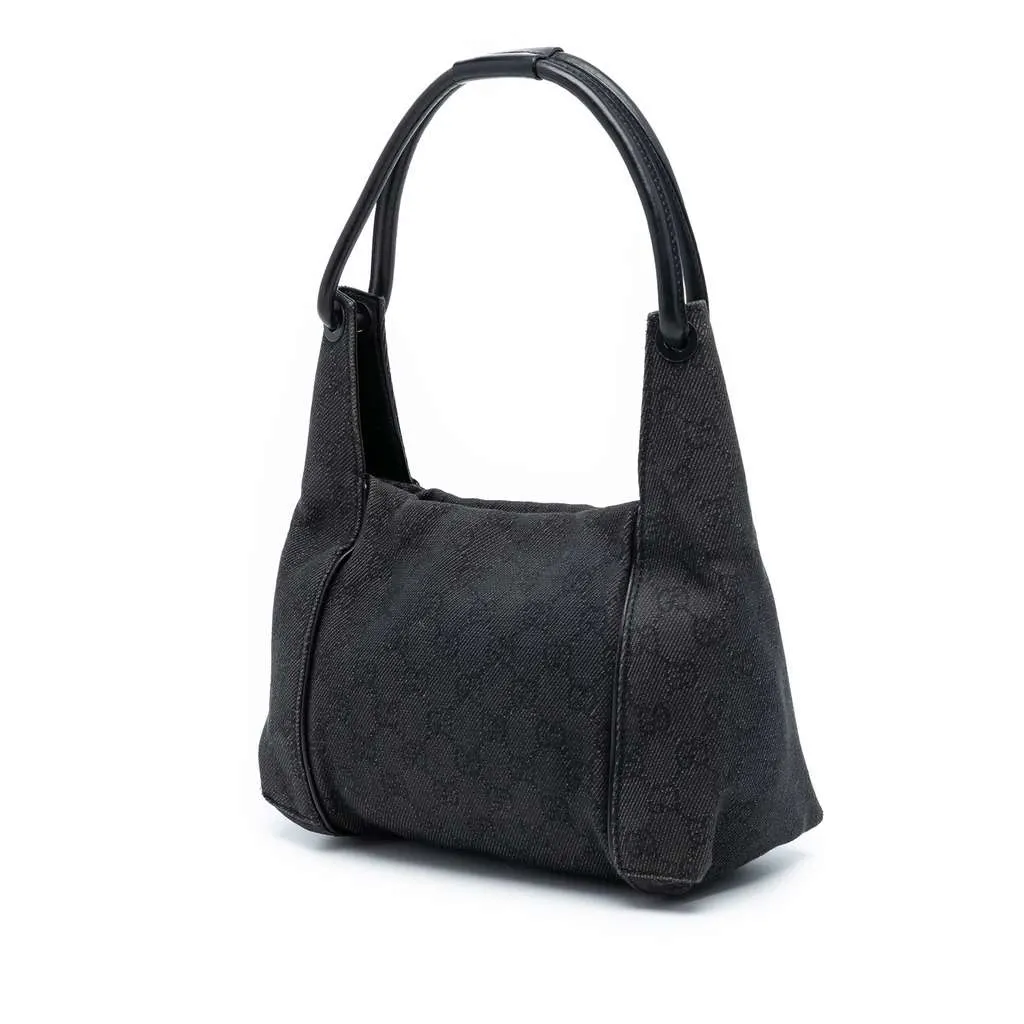 Gucci GG Denim Handbag Black Denim Very good - Back View