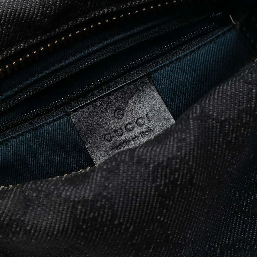Gucci GG Denim Handbag Black Denim Very good - Box View