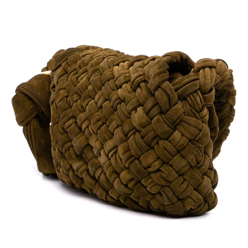 Bottega Veneta Medium Suede Intrecciato Kalimero Citta Shoulder Bag - 2