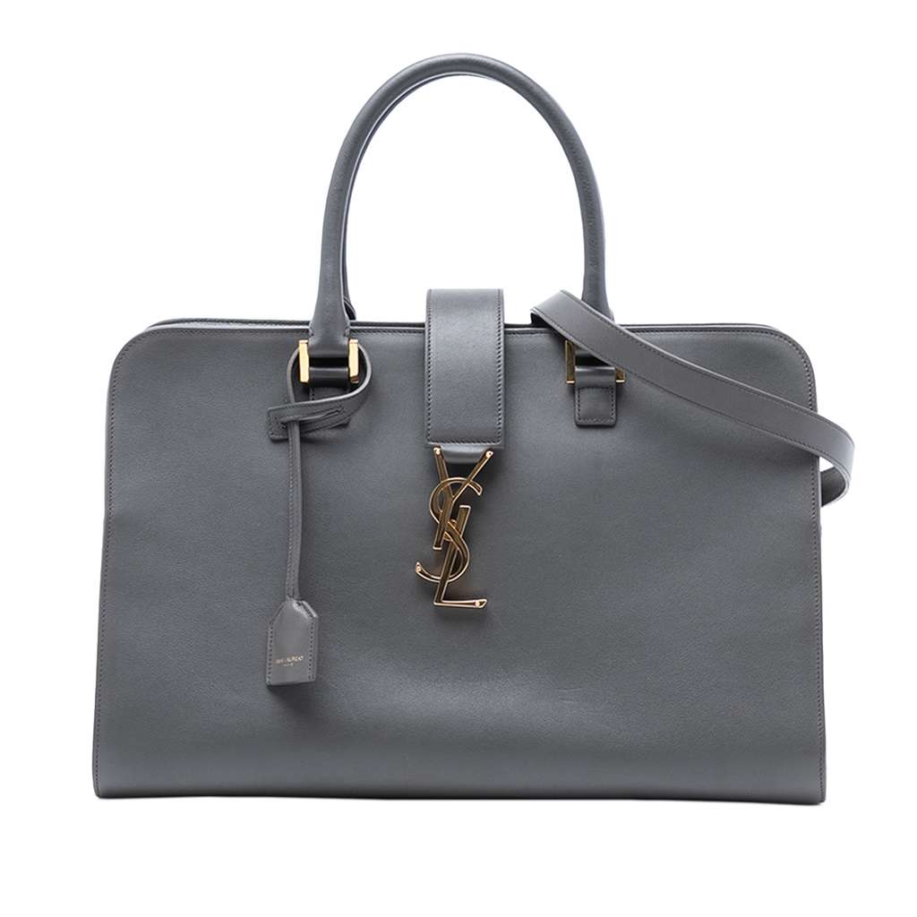 Saint Laurent Medium Leather Monogram Cabas Satchel