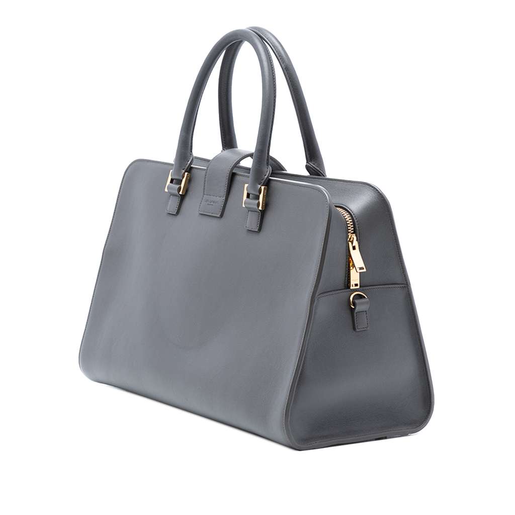 Saint Laurent Medium Leather Monogram Cabas Satchel - 2