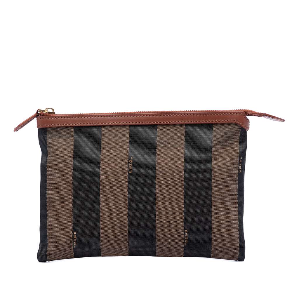 Fendi Pequin Canvas Clutch