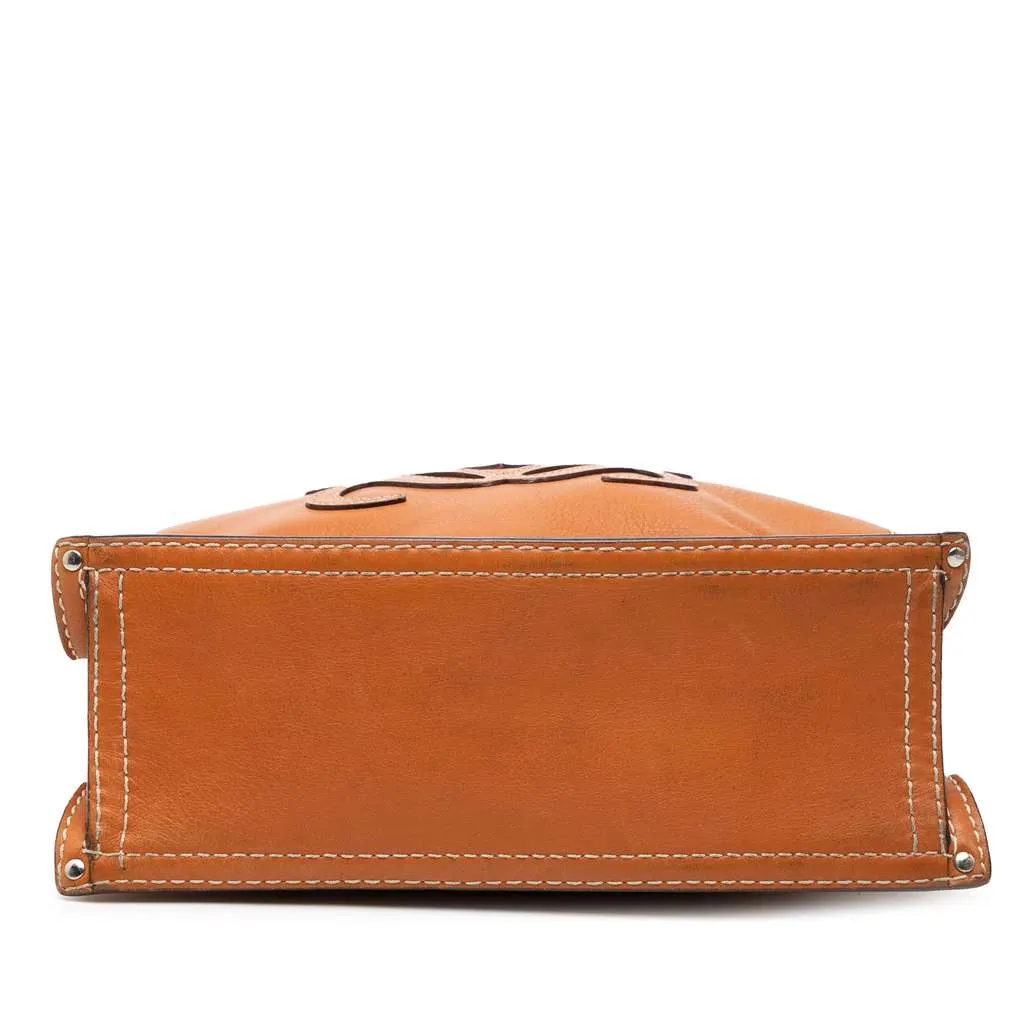 Loewe Leather Anagram Crossbody Brown Leather Good - Inside View