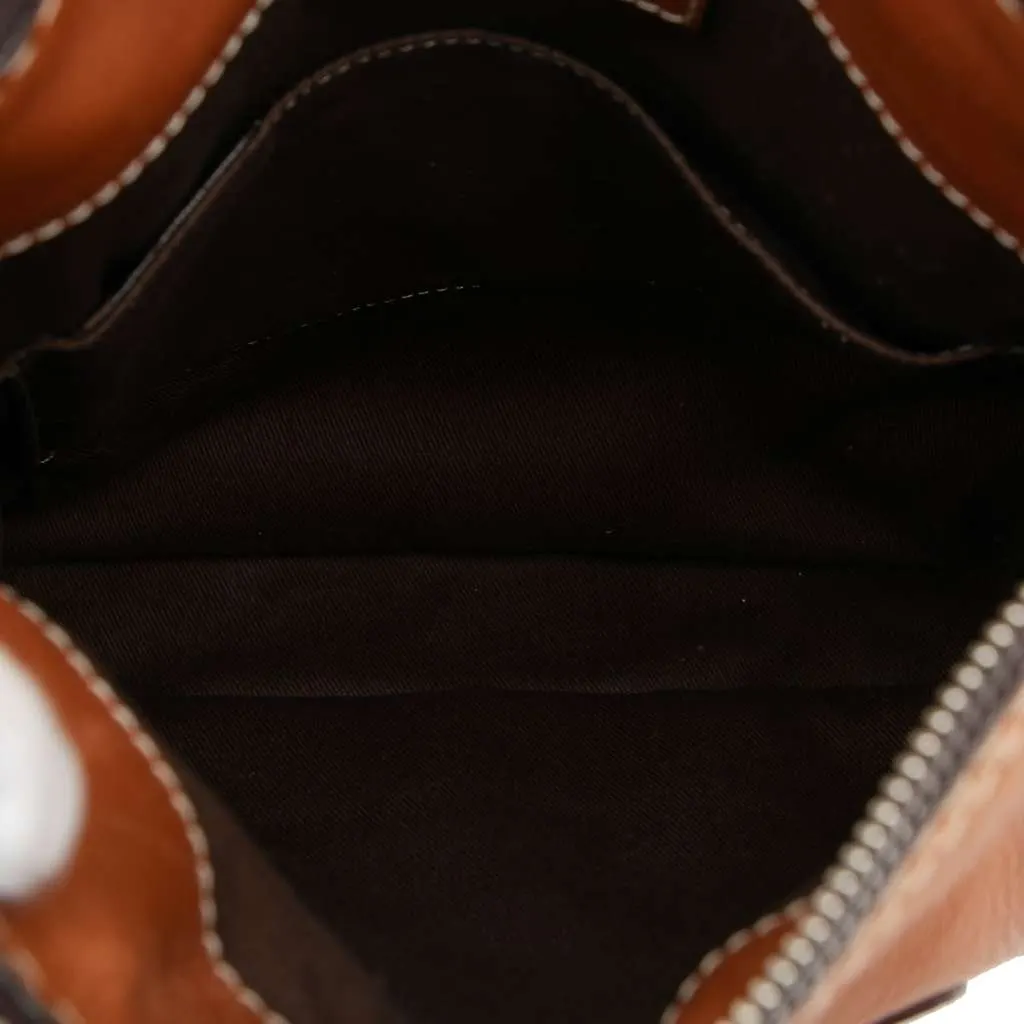 Loewe Leather Anagram Crossbody Brown Leather Good - Model View