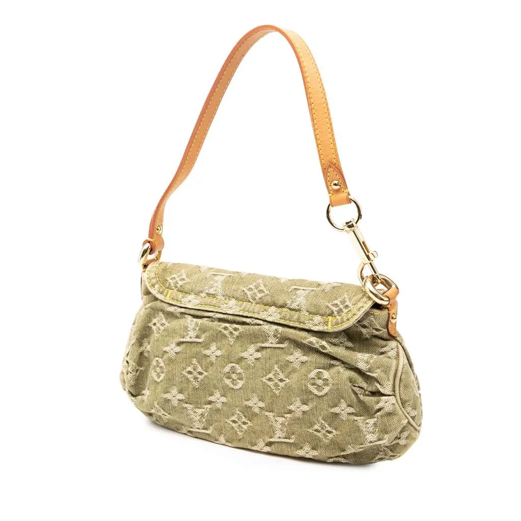 Louis Vuitton Monogram Denim Mini Pleaty Green Denim Good - Back View