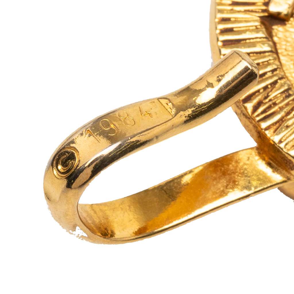 Chanel Gold Plated Leather Woven Medallion Chain Belt - 4