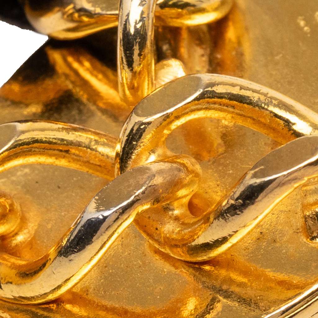 Chanel Gold Plated Leather Woven Medallion Chain Belt - 5