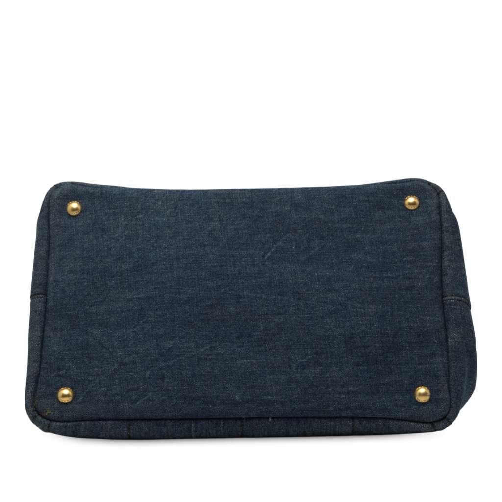 Prada Denim Canapa Logo Satchel - 3