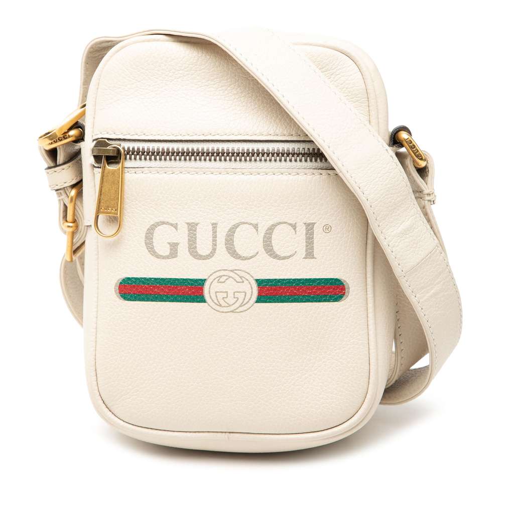 Gucci Mini Grained Calfskin Logo Crossbody