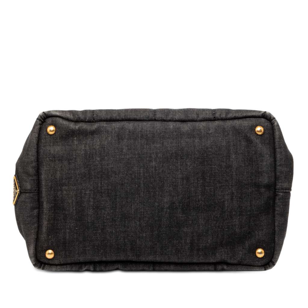 Prada Small Denim Canapa Logo Satchel - 3