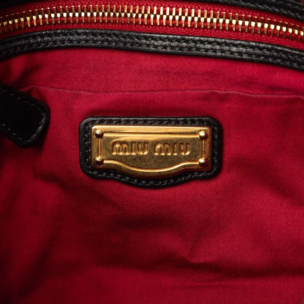 Miu Miu Matelasse Nappa Coffer Satchel Black Leather Good - Box View