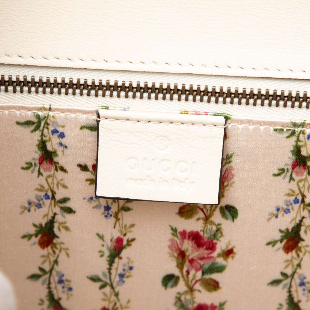 Gucci Calfskin Frame Print Bamboo Top Handle Bag - 5