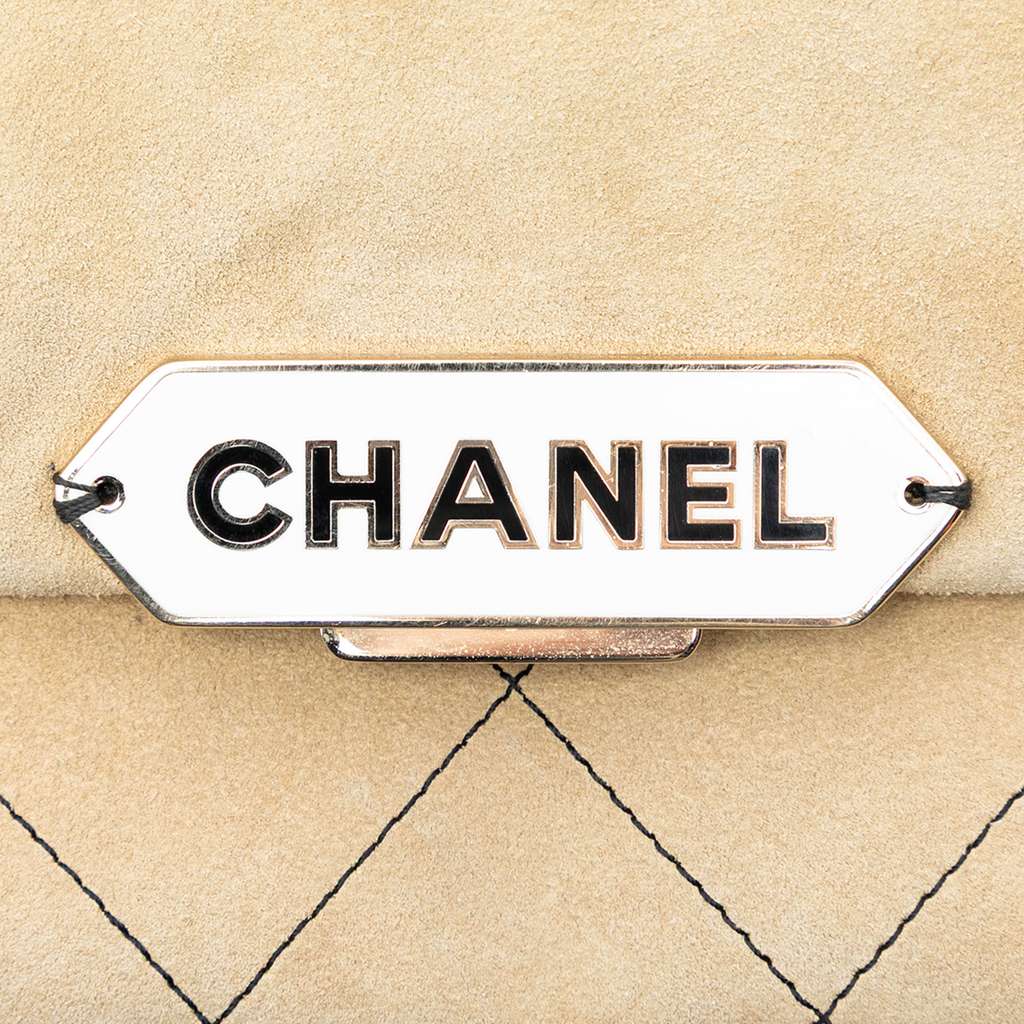 Chanel Quilted Suede Retro Label Flap - 5