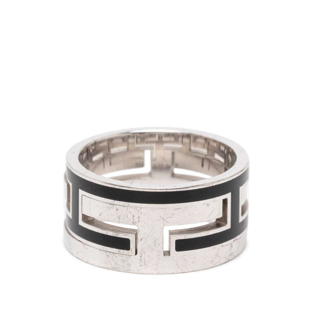 Hermès Sterling Silver and Enamel Move H Ring - 2