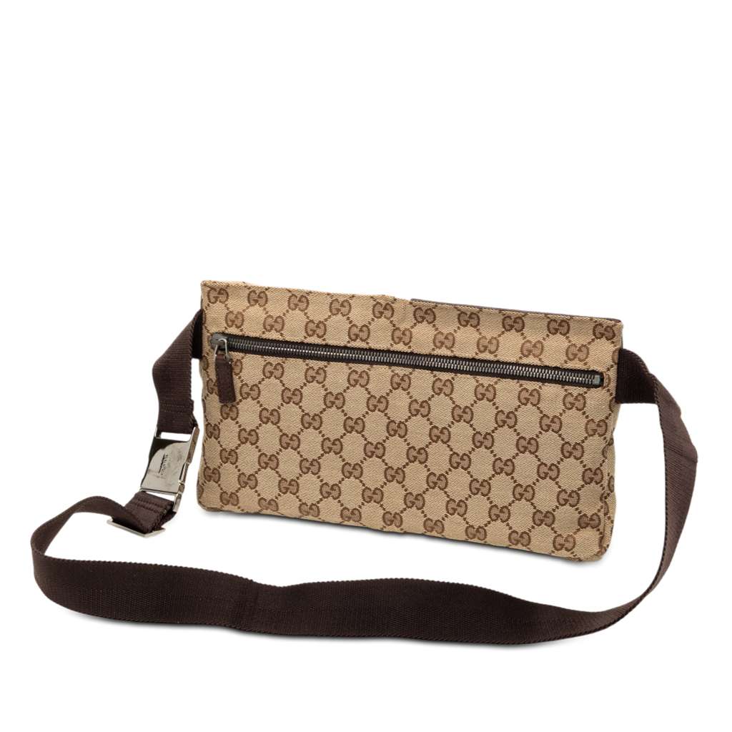 Gucci GG Canvas Double Pocket Belt Bag - 2