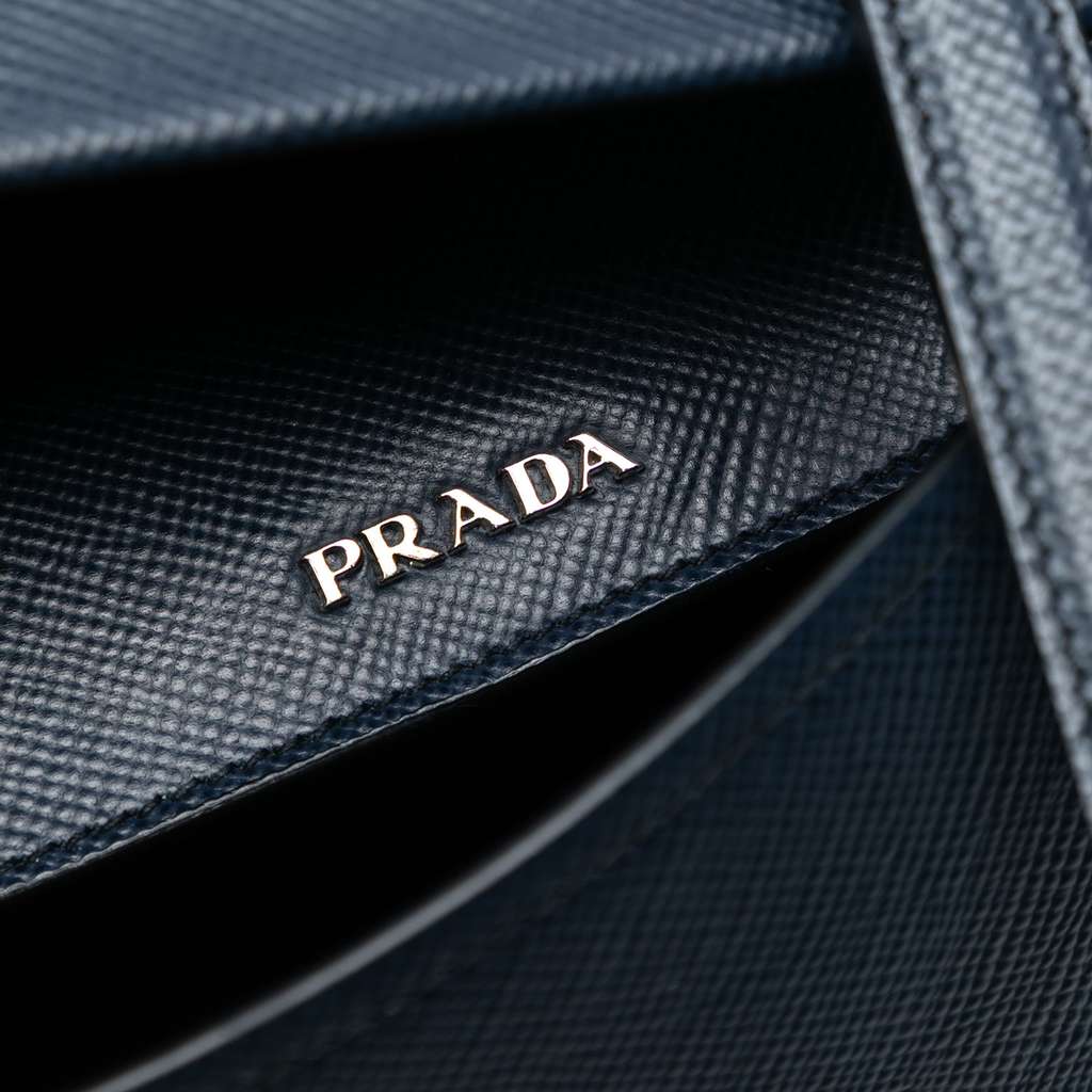 Prada Saffiano Cuir Double Turnlock Satchel - 5