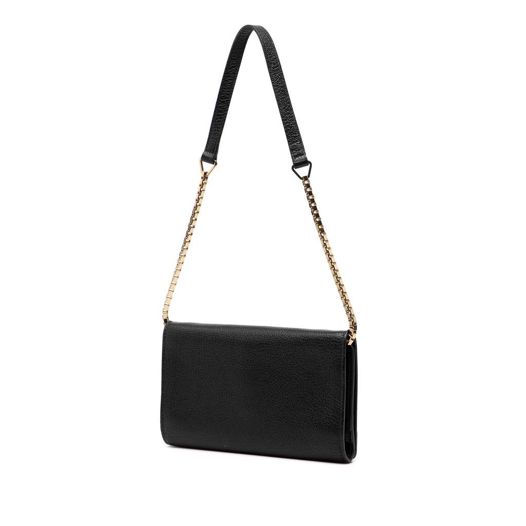 Balenciaga Chevre Motocross Metallic Edge Trifold Wallet on Chain - 2