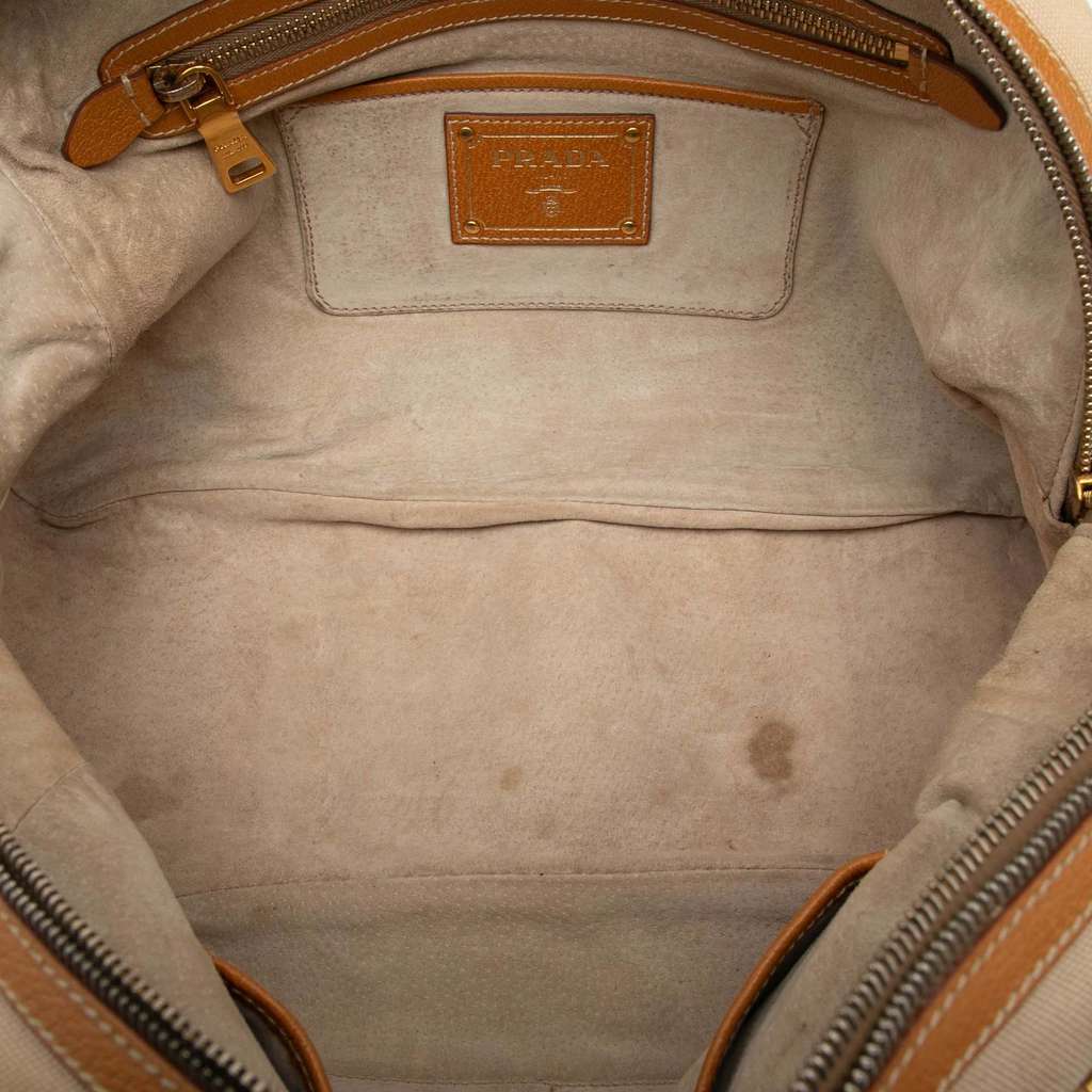 Prada Cinghiale Trimmed Canapa Satchel - 4