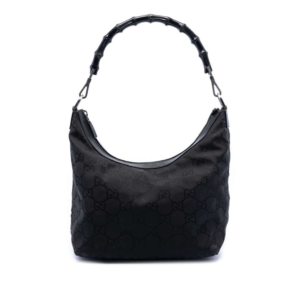 Gucci GG Nylon Bamboo Shoulder Bag