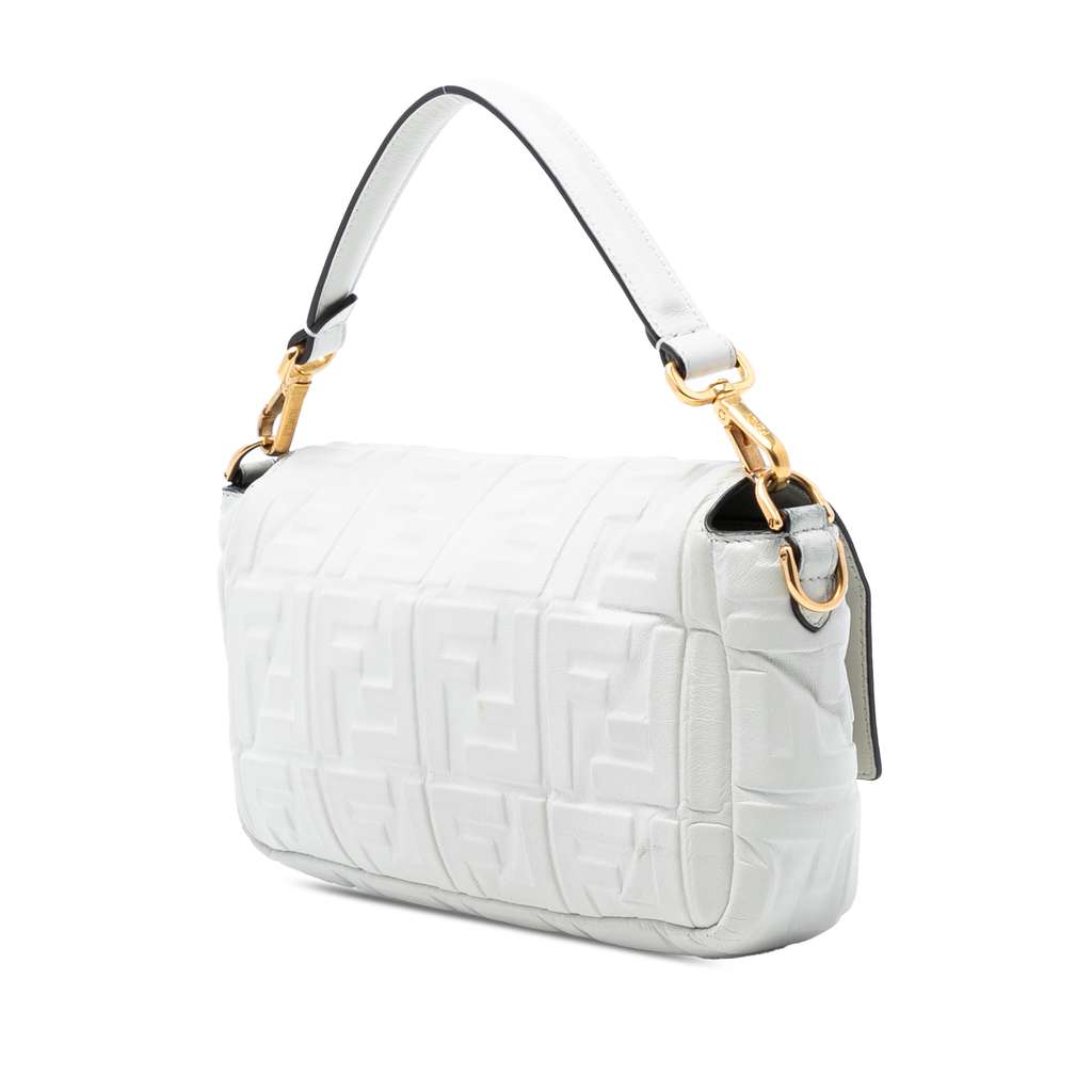 Fendi Zucca Embossed Leather Baguette Satchel - 2