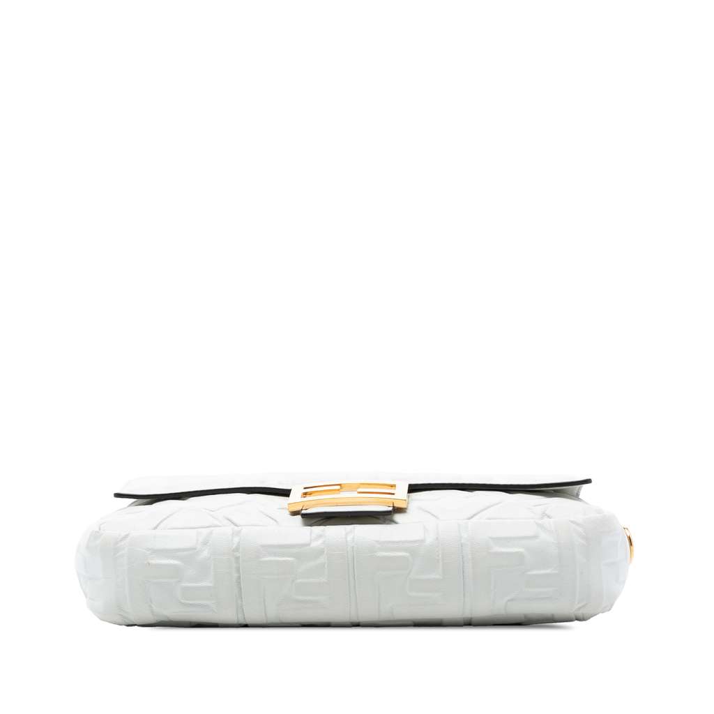 Fendi Zucca Embossed Leather Baguette Satchel - 3