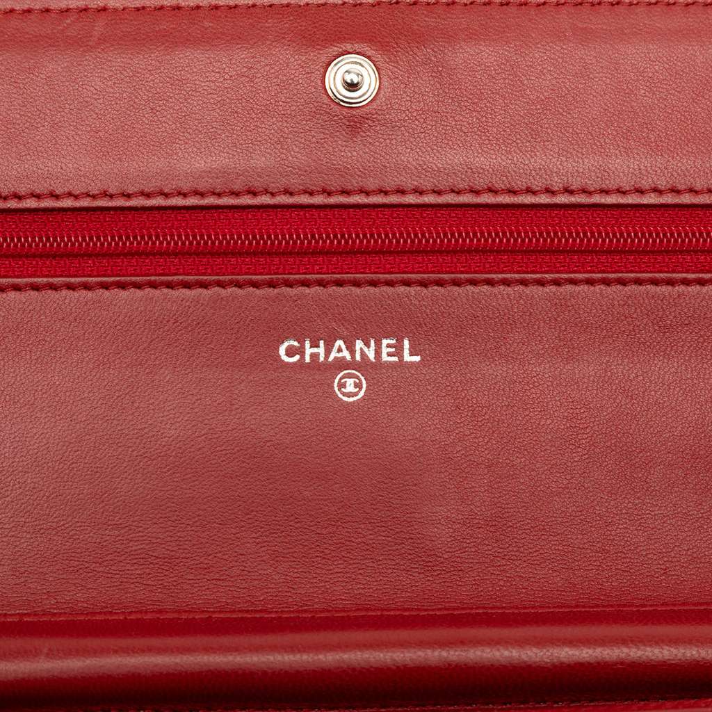 Chanel CC Embossed Lambskin Camellia Wallet On Chain - 5