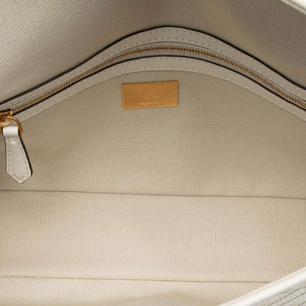 Fendi Zucca Embroidered Canvas Baguette Satchel - 4