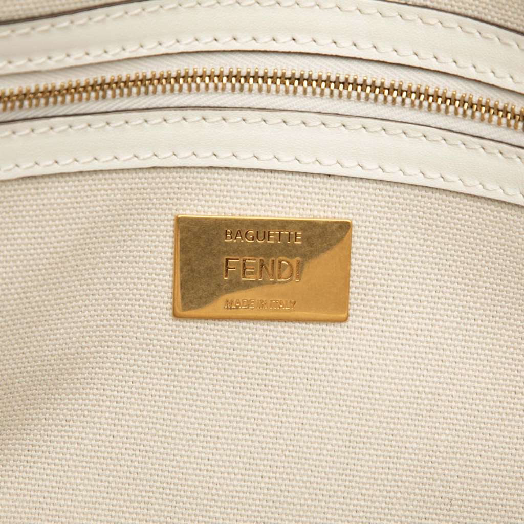 Fendi Zucca Embroidered Canvas Baguette Satchel - 5