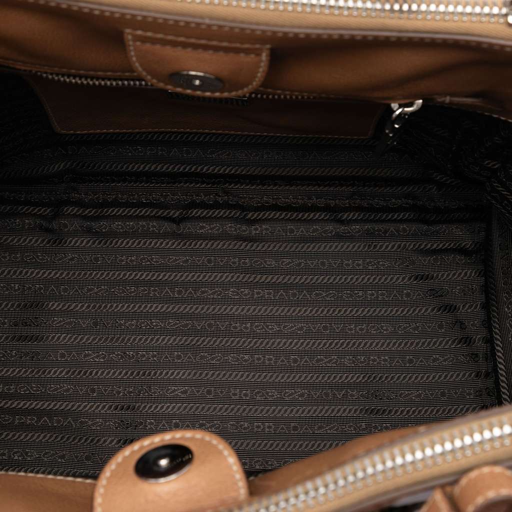 Prada Glace Calf Twin Pocket Double Handle Satchel - 4