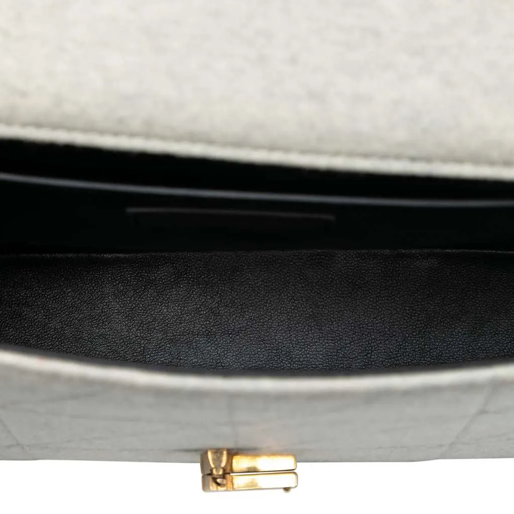 Saint Laurent Medium Jersey Wool Patchwork Jamie Crossbody Brown Wool Very good - Model View