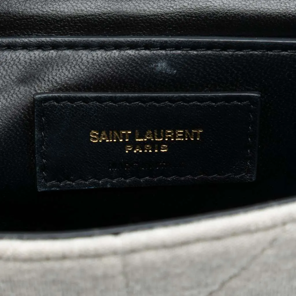 Saint Laurent Medium Jersey Wool Patchwork Jamie Crossbody Brown Wool Very good - Box View