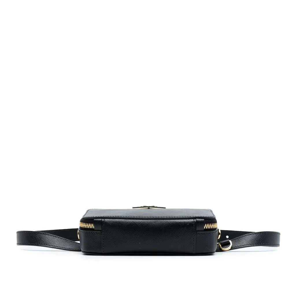 Prada Saffiano Odette Convertible Belt Bag Black Leather Good - Inside View
