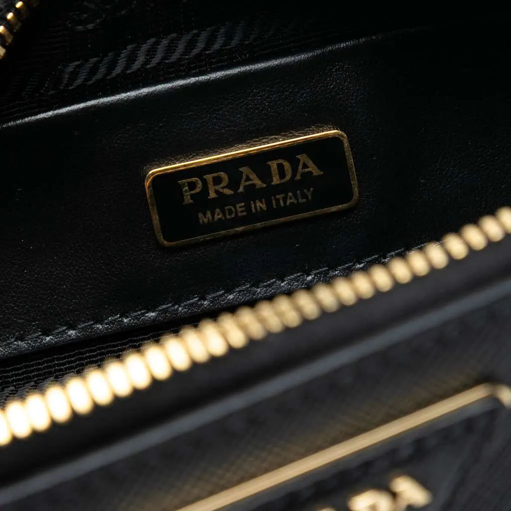 Prada Saffiano Odette Convertible Belt Bag Black Leather Good - Box View
