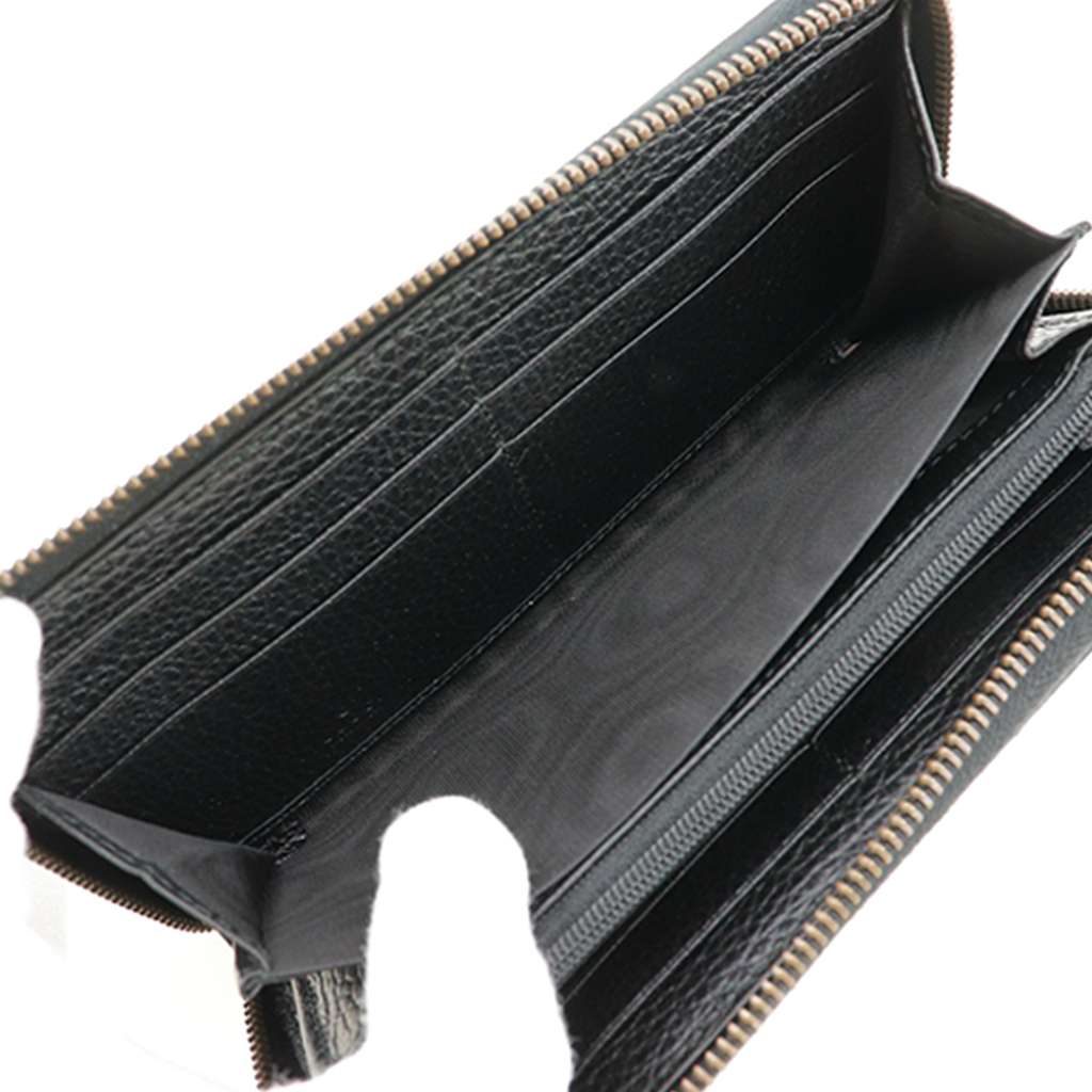 Gucci GG Marmont Pebbled Calfskin Embroidered Blind For Love Zip Around Wallet - 5