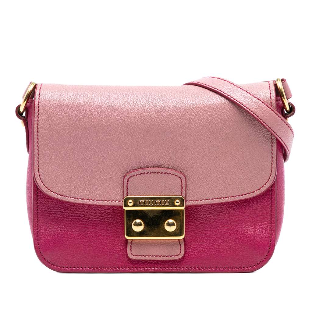 Miu Miu Bicolor Goatskin Madras Crossbody